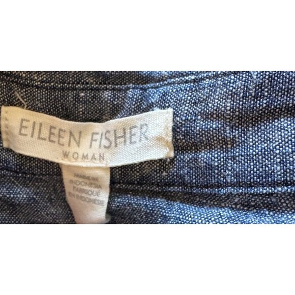 Plus Size Eileen Fisher Organic Cotton Hemp Blend Button Up Blouse 1X - Picture 3 of 5